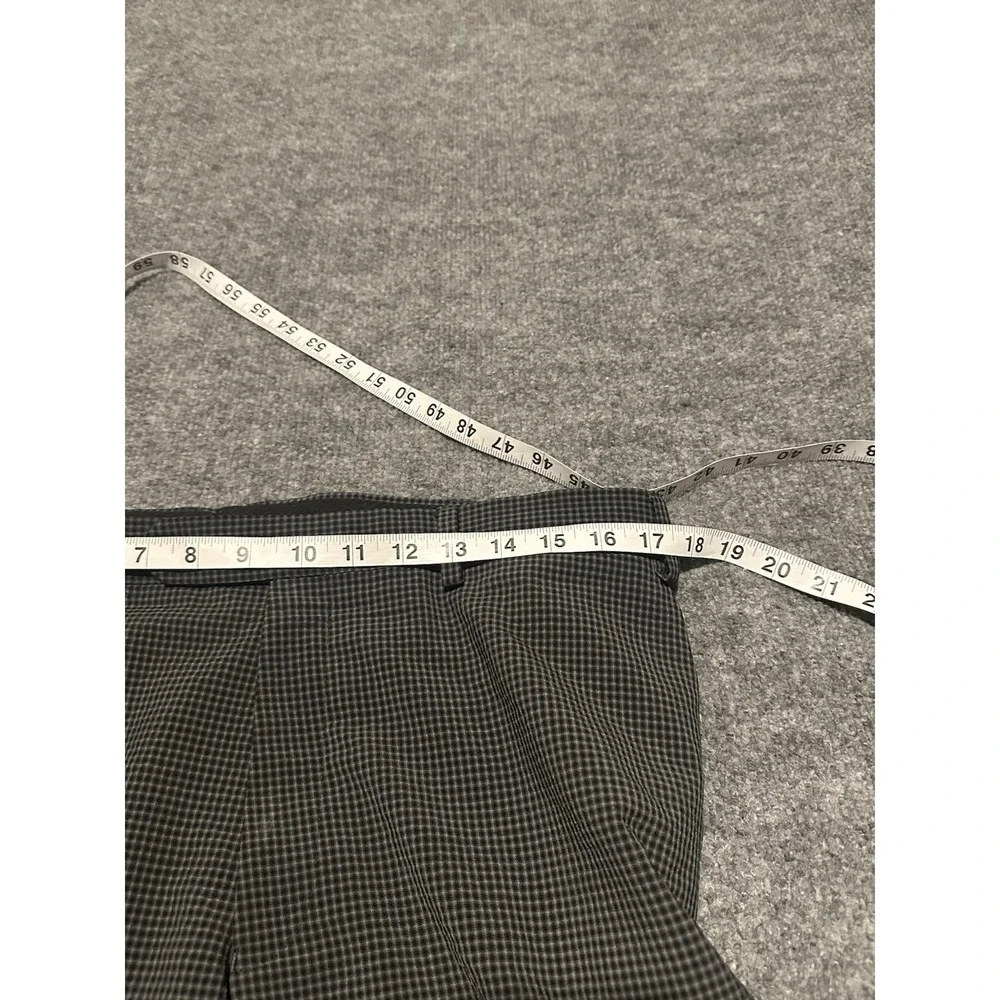 John Varvatos Pants Mens 36x29 Gray Wool Blend Plaid Dress Flat Front Trousers